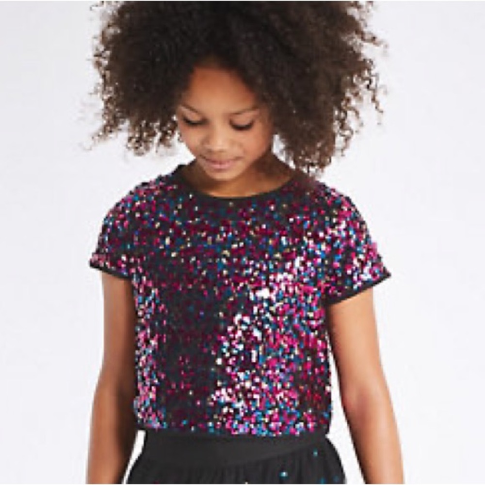 Marks & Spencer Girls Sequin Top Size 7/8